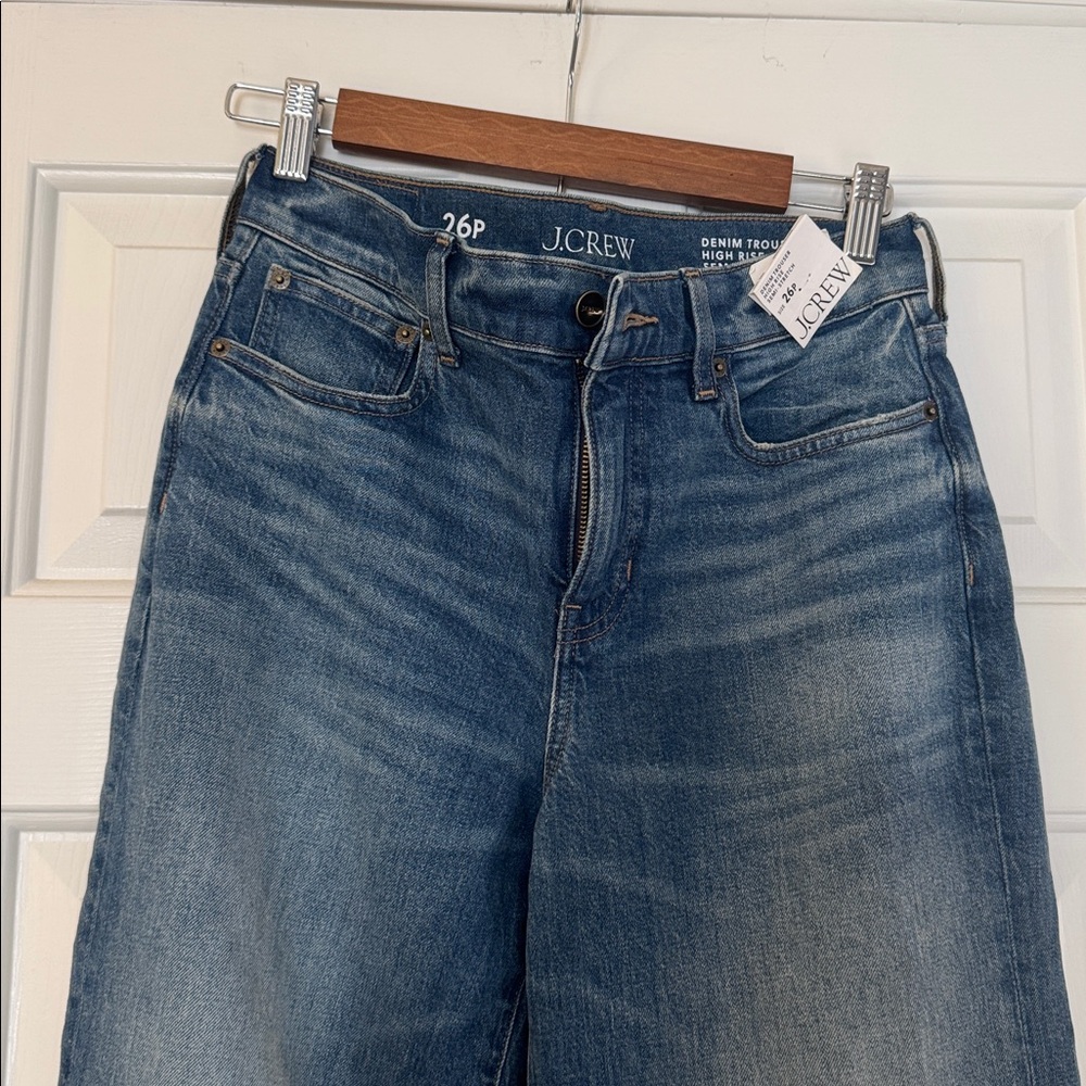 NWT J. Crew Denim Trouser High Rise Semi-Stretch Classic Indigo Jeans - Picture 7 of 10